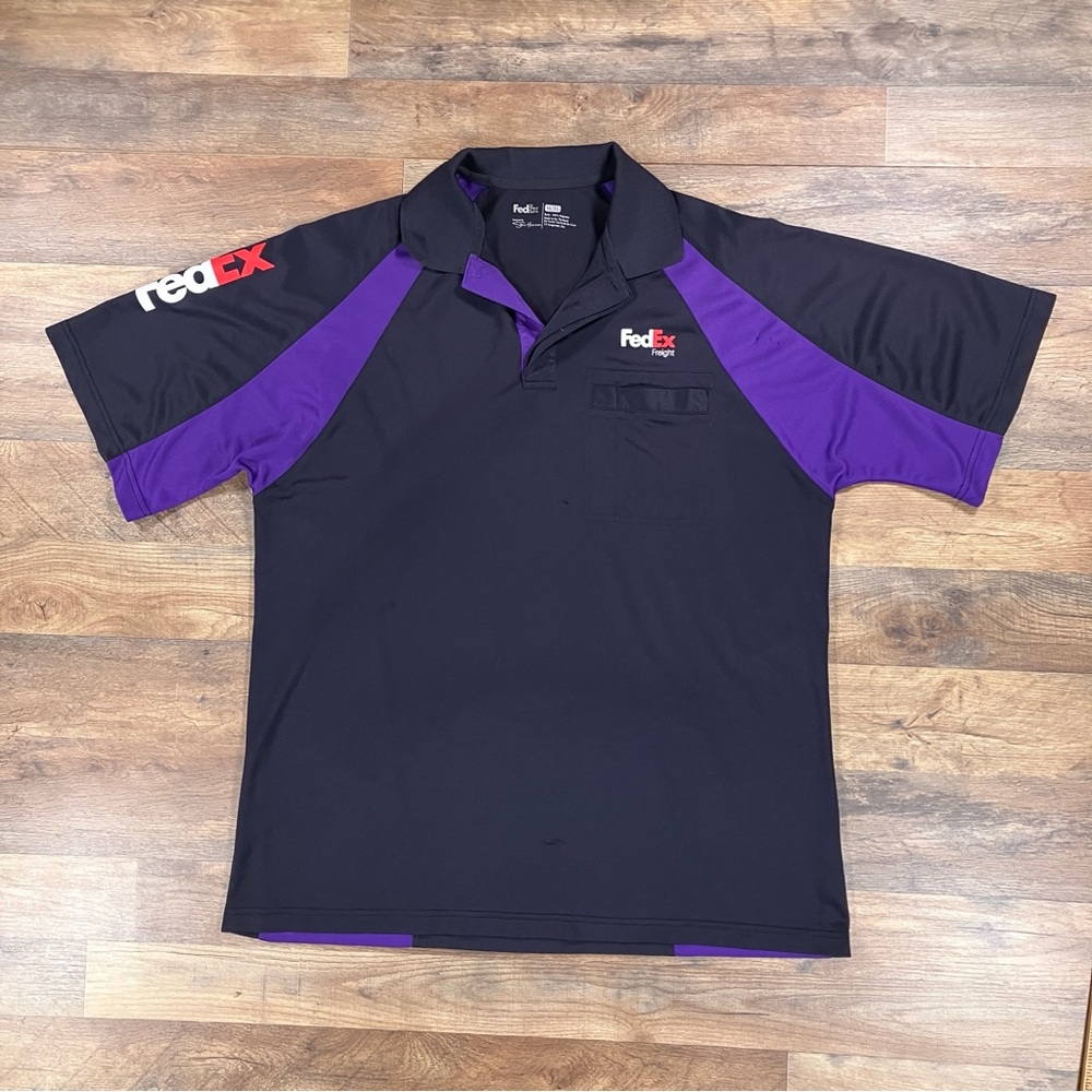 FedEx Polo Shirt Mens XL Black Short Sleeve Work Uniform